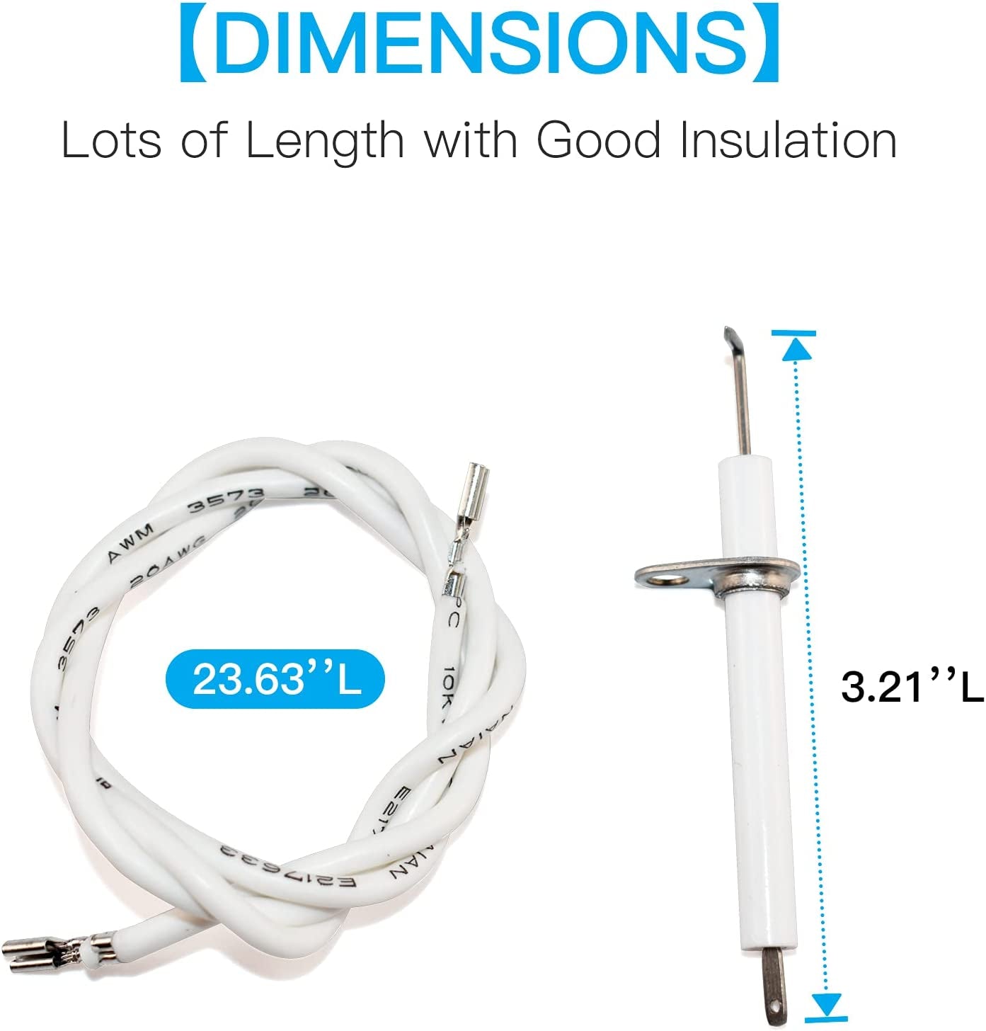 Grill Ignitor Wire Kit & Ceramic Electrode Vermont Casting Grill Replacement Parts, Jenn Air Grill Igniter, Ignition Electrode Gas Burner for Uniflame(4-Pack)