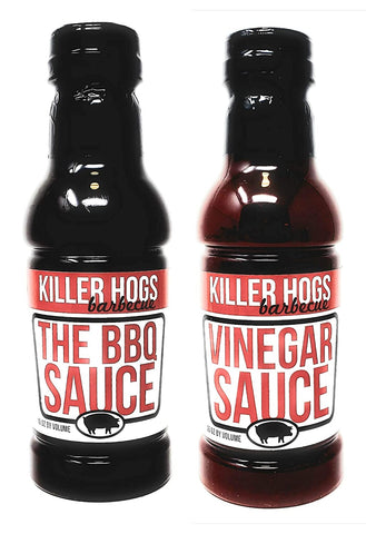 Image of Killer Hogs Barbecue Sauce Variety Pack - Original BBQ Sauce and Vinegar Sauce - Pack of 2 Bottles - 16 Oz per Bottle - 32 Oz Total