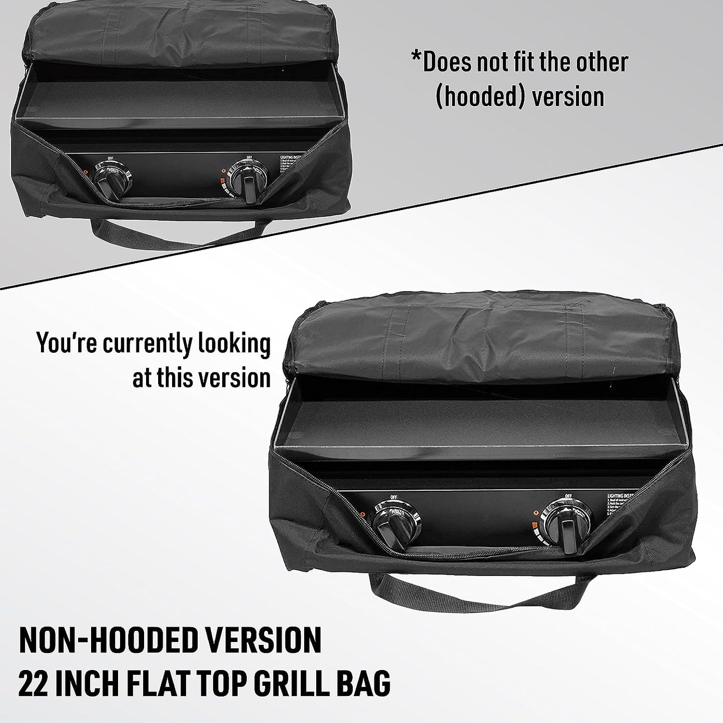 Portable 22" Griddle Carry Bag for Blackstone 22 Inch Griddle and Similar Table Top Grills, Includes Deluxe Storage Pockets for BBQ Toolkit Accessories, Utensils and Squeeze Bottles