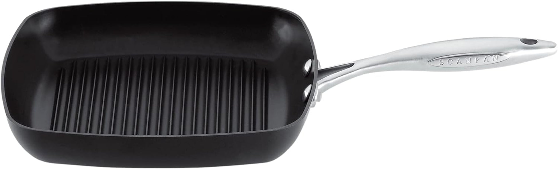 Professional 10.5” Square Grill Pan - Easy-To-Use Nonstick Cookware - Dishwasher, Metal Utensil & Oven Safe - Made in Denmark