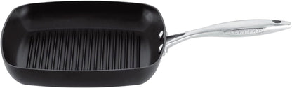 Professional 10.5” Square Grill Pan - Easy-To-Use Nonstick Cookware - Dishwasher, Metal Utensil & Oven Safe - Made in Denmark