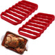 Fivebop 2 Pack Silicone Roasting Racks Non Stick Easy-Clean Cooling Rack for Cooking Baking Steaming (2Pack-Red)