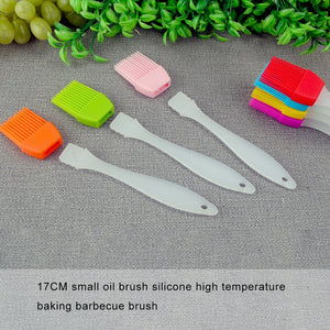 1Pc 17CM Small Oil Brush Silicone High Temperature Baking Barbecue Brush BBQ Baking Grilling Brush Food Grade Pastry Brush