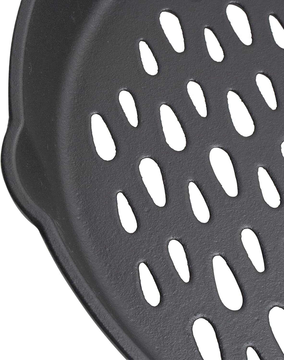MOASKER 12" Cast Iron round Grill Basket for Veggie Meat Fish, Dual Handle BBQ Grill Topper for Outdoor Grill, Fit for Any Charcoal Smoker & Gas Grills, Nonstick Pan Tray