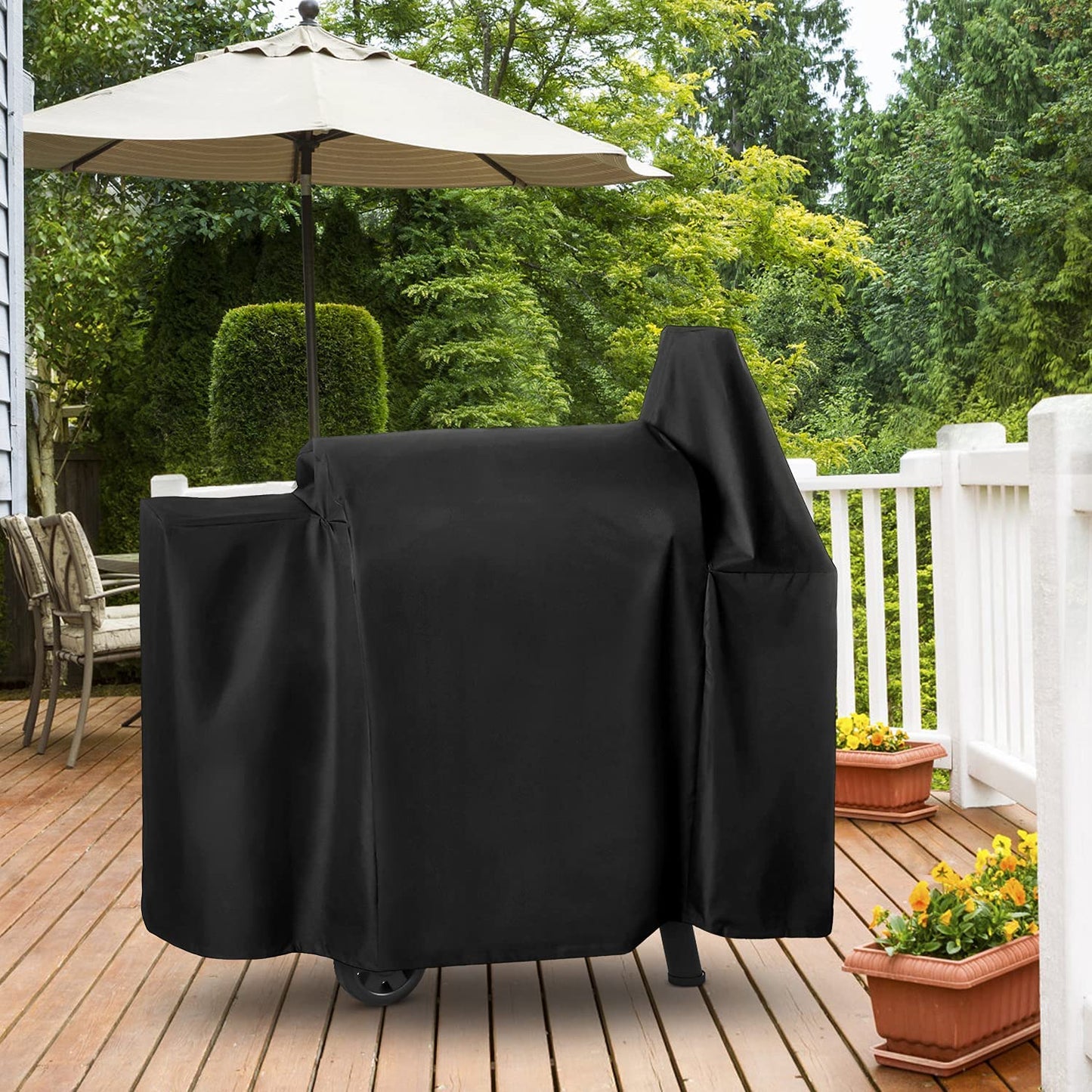 Grill Cover Compatible for Pit Boss 820, 850, Z Grill 700 Series, Heavy Duty Waterproof Wood Pellet Grill Cover, All Weather Protection Outdoor BBQ Cover