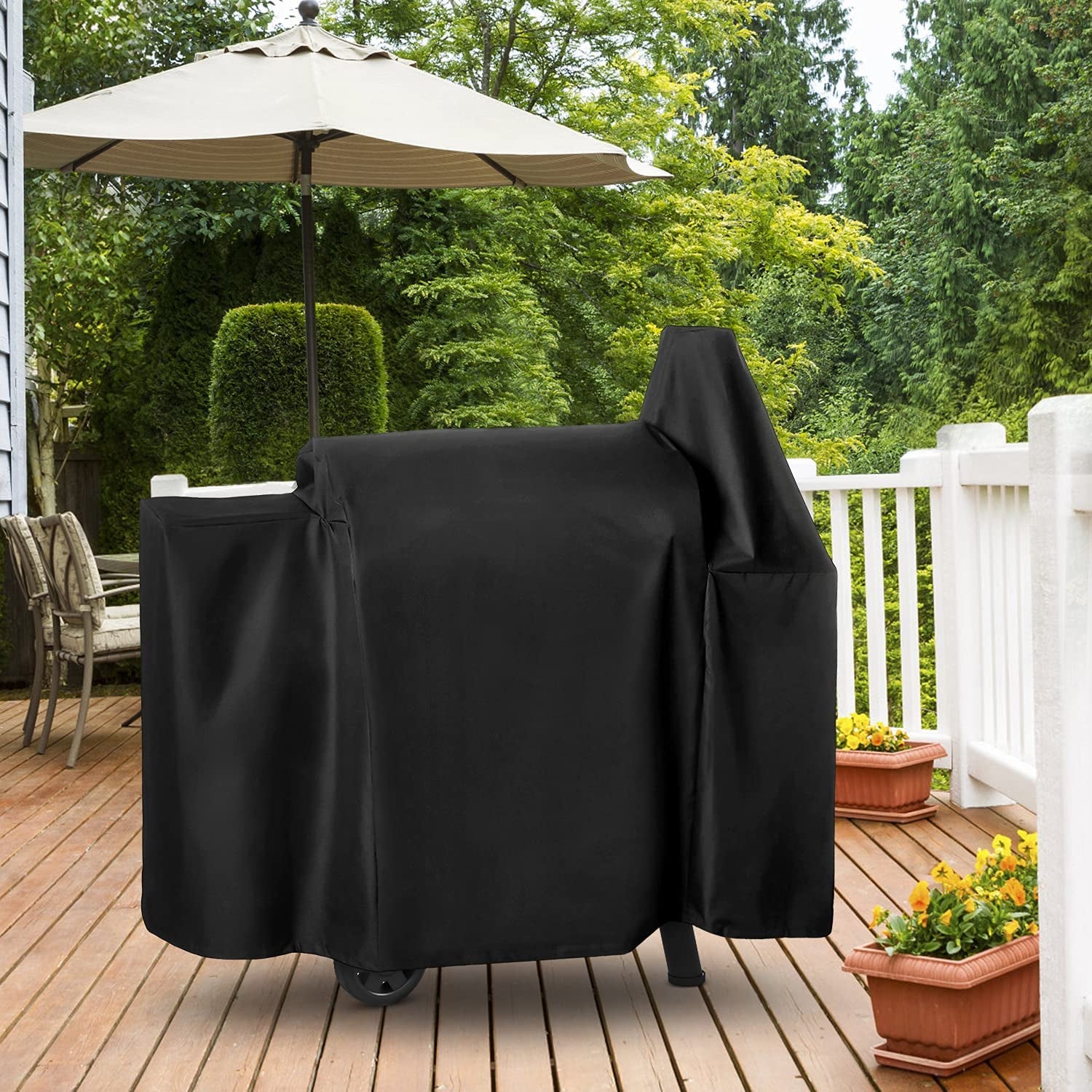 Grill Cover Compatible for Pit Boss 820, 850, Z Grill 700 Series, Heavy Duty Waterproof Wood Pellet Grill Cover, All Weather Protection Outdoor BBQ Cover