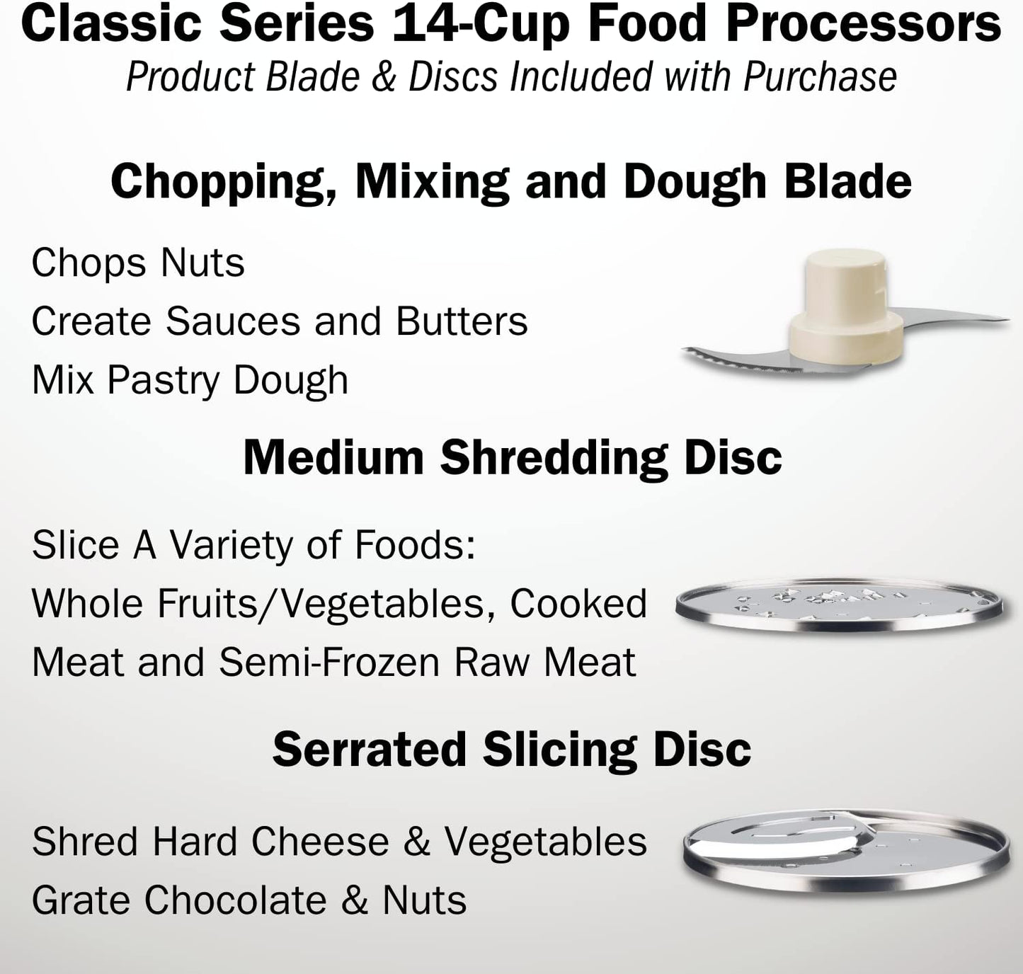 Food Processor 14-Cup Vegetable Chopper for Mincing, Dicing, Shredding, Puree & Kneading Dough, Stainless Steel, DFP-14BCNY