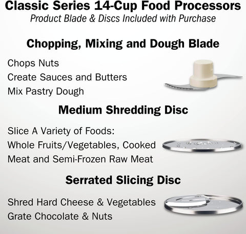 Image of Food Processor 14-Cup Vegetable Chopper for Mincing, Dicing, Shredding, Puree & Kneading Dough, Stainless Steel, DFP-14BCNY