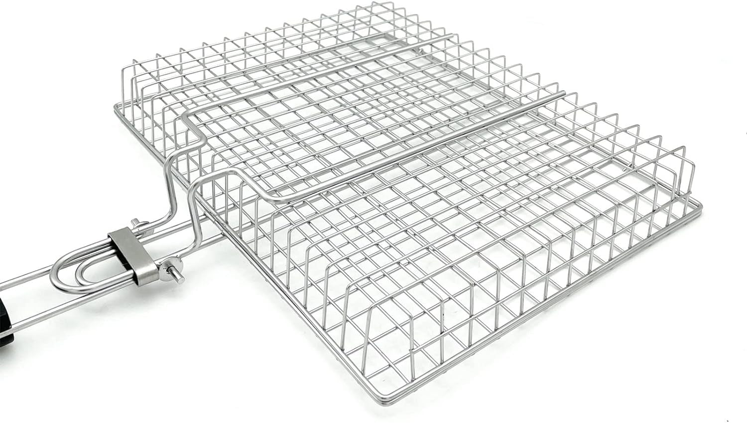 Large Capacity Barbeque Grill Basket with Brush BBQ Tong Deeper Grilling Rack Havy Duty Stainless Steel BBQ Accessories Set