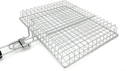 Large Capacity Barbeque Grill Basket with Brush BBQ Tong Deeper Grilling Rack Havy Duty Stainless Steel BBQ Accessories Set