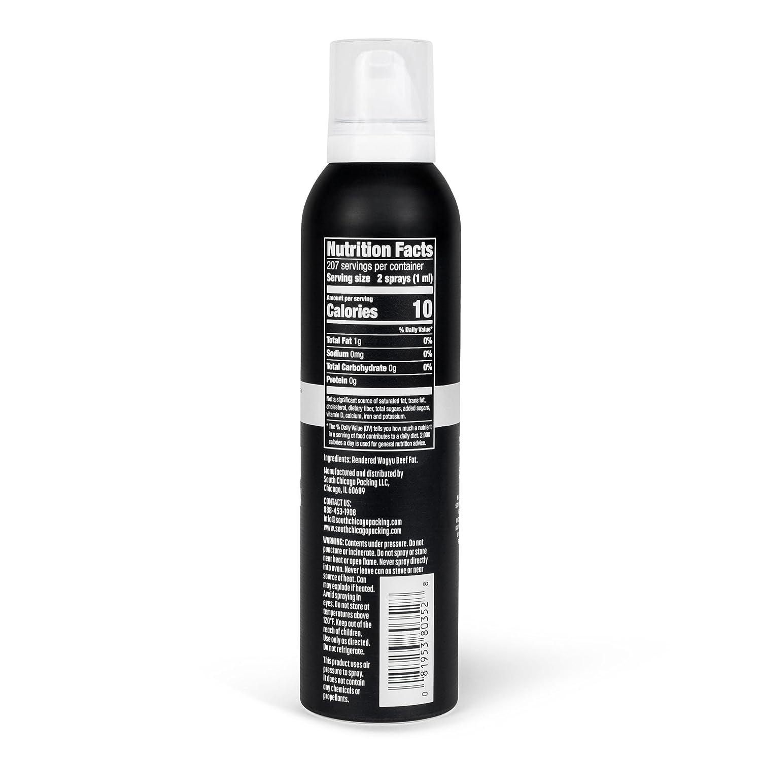 South Chicago Packing Wagyu Beef Tallow Spray, 7 Ounces Liquid, Paleo-Friendly, Keto-Friendly, 100% Pure Wagyu