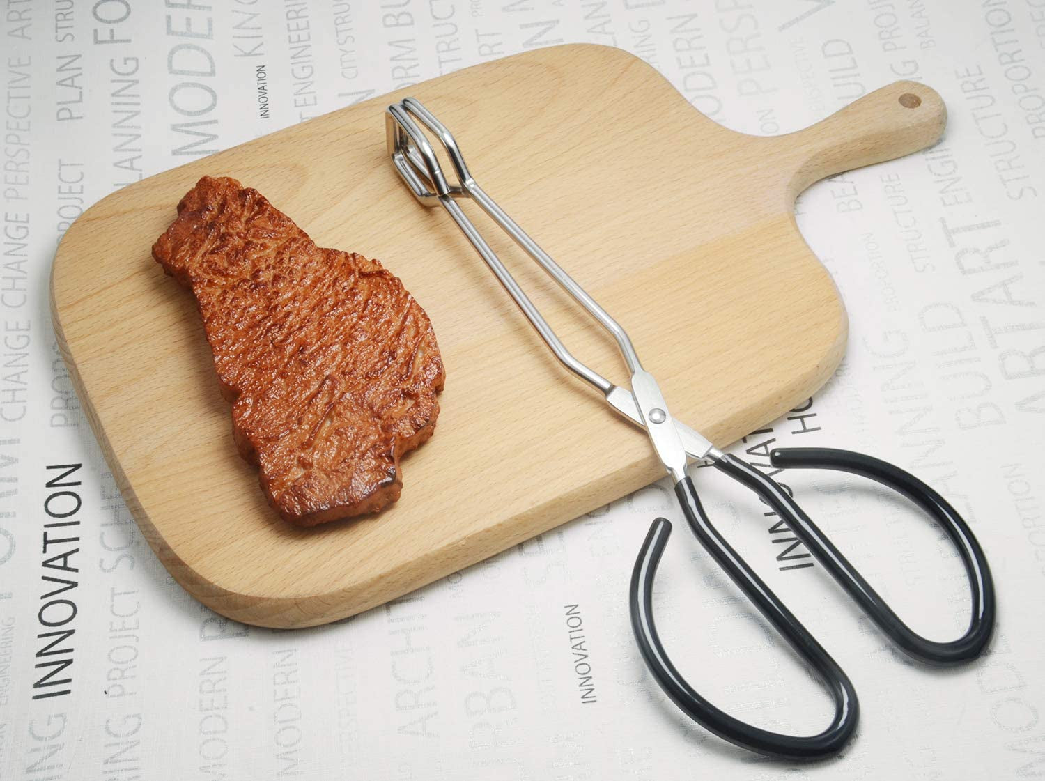 Stainless Steel Scissor Tongs Grilling Tongs 10-Inch Scissor Cooking Tongs, Set of 2