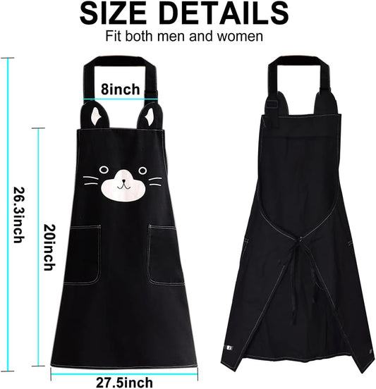 Cute Apron for Women Girl, Aprons with Front Pocket for Cooking Serving Painting Gardening, Gifts for Friends