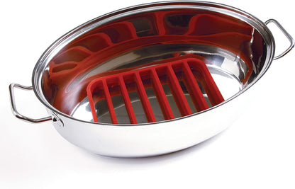 Norpro, Red Rectangle Silicone Roasting Rack, 1 EA