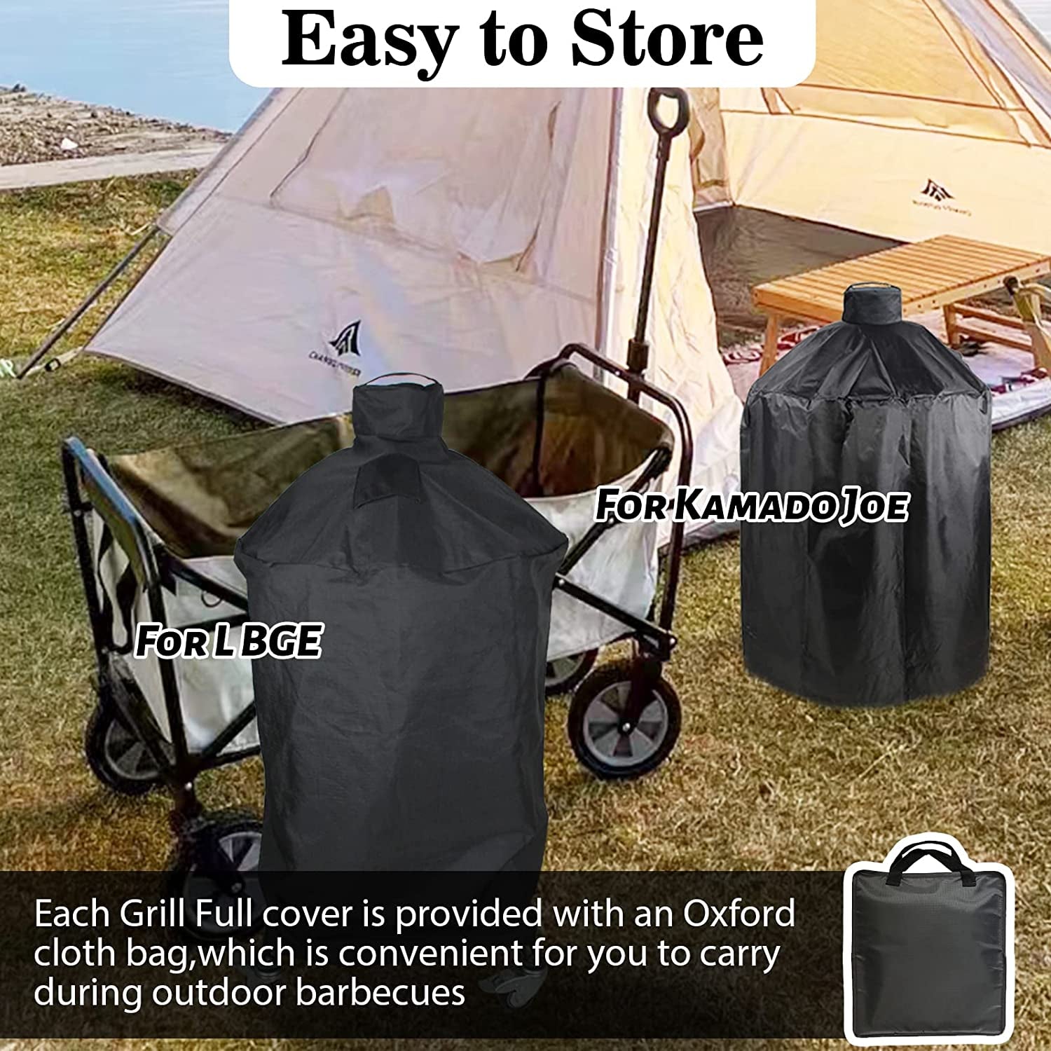 29 in Grill Full Cover for Large Big Green Egg,Kamado Classic Joe Ceramic Grill,29 Inch Dia Waterproof Outdoor Grill Cover Smoker Accessories Long Enough to Cover Wheel