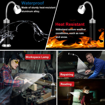 Grill Light, Grill Accessories - Christmas Stocking Stuffers for Men Dad Boyfriend, LED BBQ Light with Magnetic Base & 360° Flexible Gooseneck, Smoker Grilling Gifts for Men, Batteries Included-2 Pack