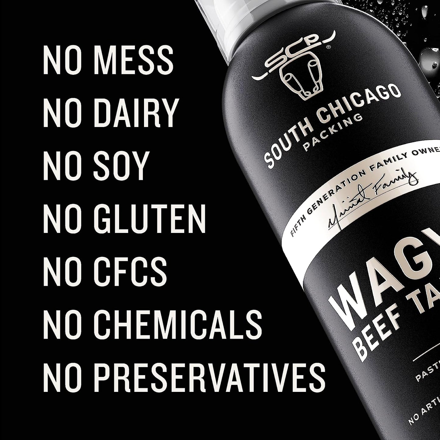 South Chicago Packing Wagyu Beef Tallow Spray, 7 Ounces Liquid, Paleo-Friendly, Keto-Friendly, 100% Pure Wagyu