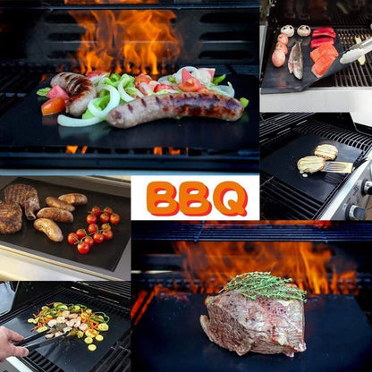 YRYM HT Grill Mats for Outdoor Grill -Set of 5 Nonstick BBQ Grill Mat 15.75 X 13, Reusable & Heavy Duty under Grill Mat, Easy to Clean, Works for Gas, Charcoal, Electric Grill