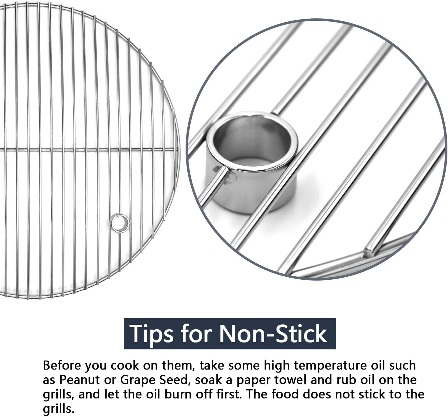 19.5" 304 Stainless Steel round Cooking Grill Grates Cooking Grid for Akorn Kamado Ceramic Grill, Pit Boss K24, Louisiana Grills K24, Char-Griller 16620 and Other 20 Inch Charcoal Grill, SCG195