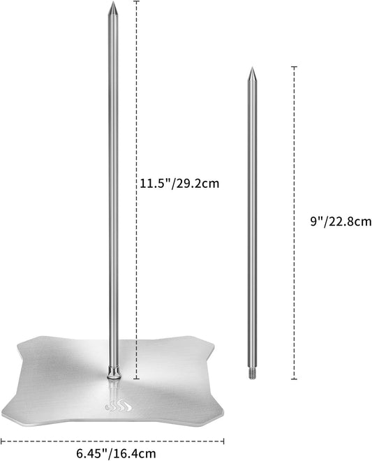 Onlyfire Brazilian BBQ Skewer, Stainless Steel Vertical Meat Spit Stand for Barbecue Grill, Great for Tacos Al Pastor, Shawarma, Brazilian Churrasco