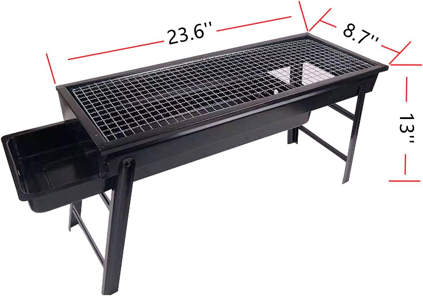 Portable Charcoal Grill Outdoor Grill with Handle Foldable BBQ Grill for Picnic Beach Terrace Backyard Barbecue(Large)