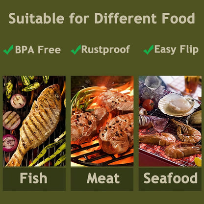 Grill Basket, Stainless Steel Barbecue Basket with Foldable Handle, Portable Outdoor/Camping Grilling Accessories, Grill Vegetable Basket for Garden, Outdoor, Camping