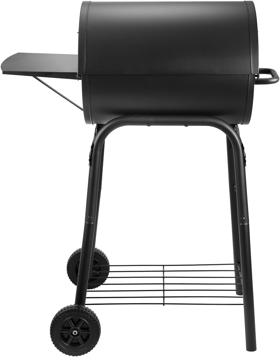 Charcoal Grills Outdoor BBQ Grill, Barrel Charcoal Grill with Side Table, with Nearly 500 Sq.In. Cooking Grid Area, Outdoor Backyard Camping Picnics, Patio and Parties, Black by