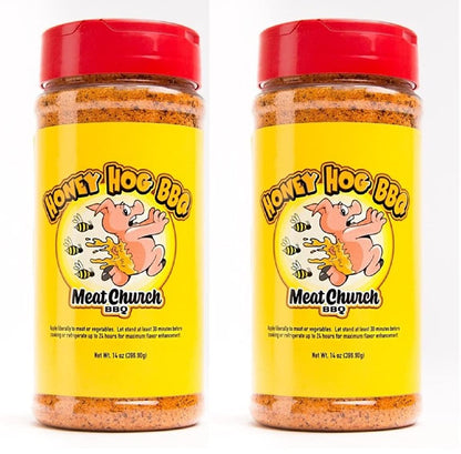 BBQ Rub Combo: Two Bottles of Honey Hog (14 Oz) BBQ Rub and Seasoning & BBQ Rub Combo: Two Bottles of Holy Cow (12 Oz) BBQ Rub and Seasoning