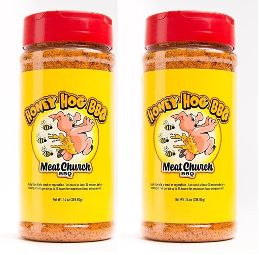 BBQ Rub Combo: Two Bottles of Honey Hog (14 Oz) BBQ Rub and Seasoning & BBQ Rub Combo: Two Bottles of Holy Cow (12 Oz) BBQ Rub and Seasoning
