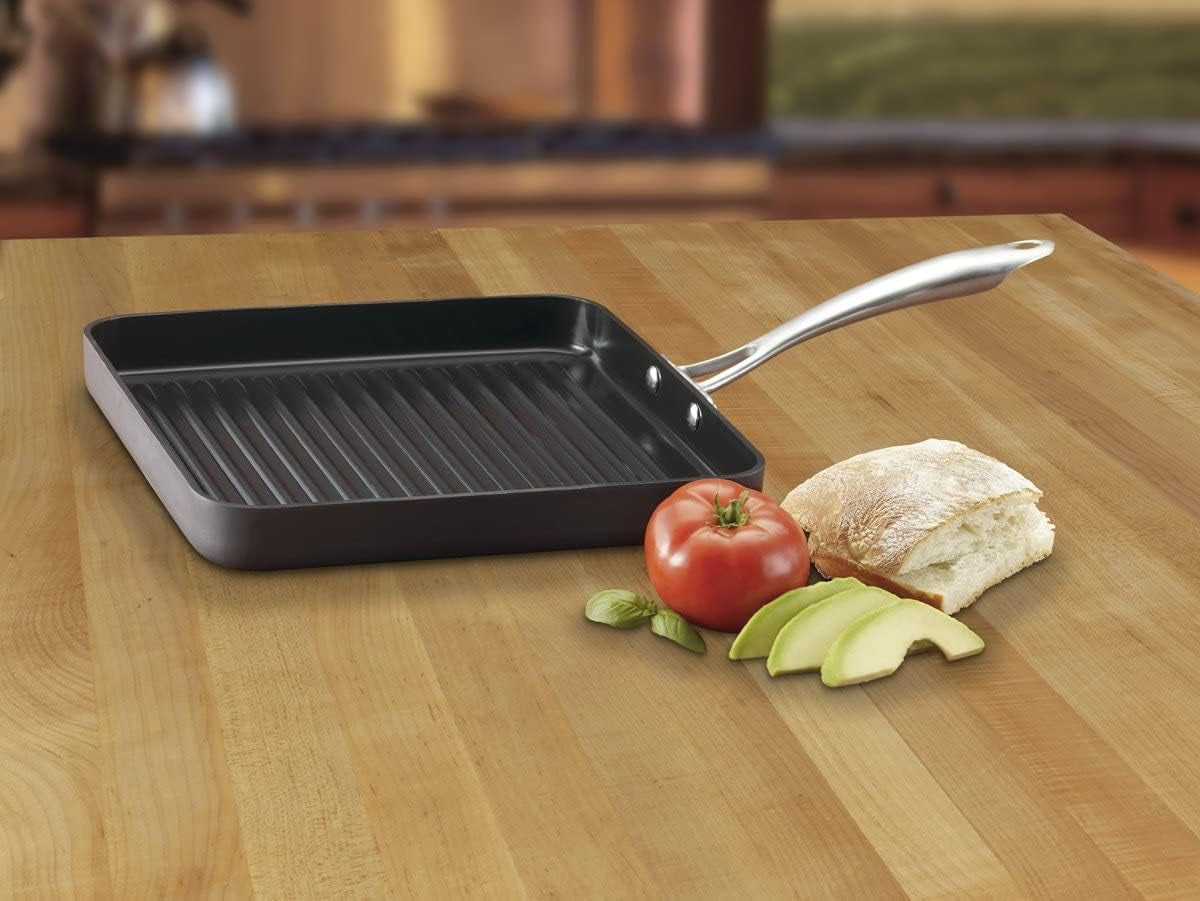 GG30-20 Greengourmet Hard-Anodized Nonstick 11-Inch Square Grill Pan