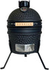 9.8-In W Kamado Charcoal Grill Stand Style – Heavy Duty Ceramic Barbecue Grill with Simple Tall Stand (Lava Black)