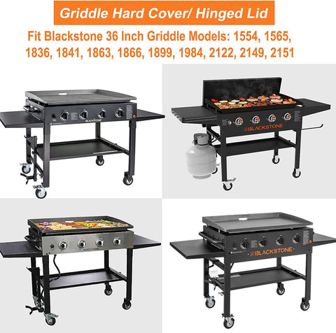 Image of Griddle Lid for Blackstone 36 Inch Griddle, Outdoor Hinged Lid Griddle Hard Cover Hood with Handle for 36" Blackstone Flat Top Griddle Station 1554, 2149 Blackstone Griddle Accessories