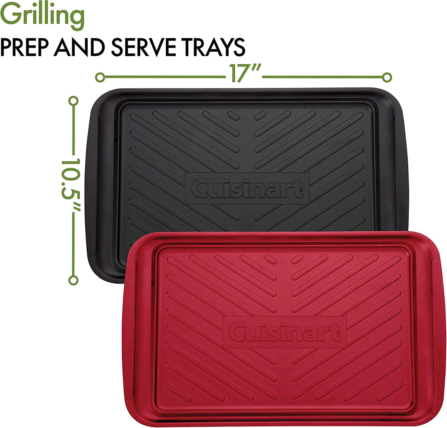 CPK-200 Grilling Prep and Serve Trays, Black and Red Large 17 X 10. 5