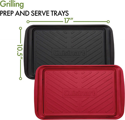 CPK-200 Grilling Prep and Serve Trays, Black and Red Large 17 X 10. 5