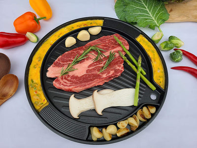 Korean BBQ Egg Grill Pan, Even Heating and Easy to Clean, Perfect for Pork Belly