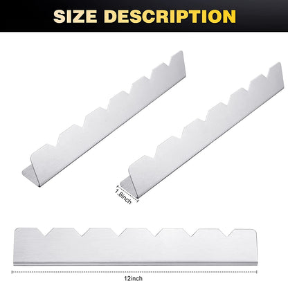 4 Pcs Skewers Holder Stainless Steel Shish Kabob Rack BBQ Long Skewers Rack for round Flat Wood Metal Bamboo Skewers Grilling Accessories 12 Inch