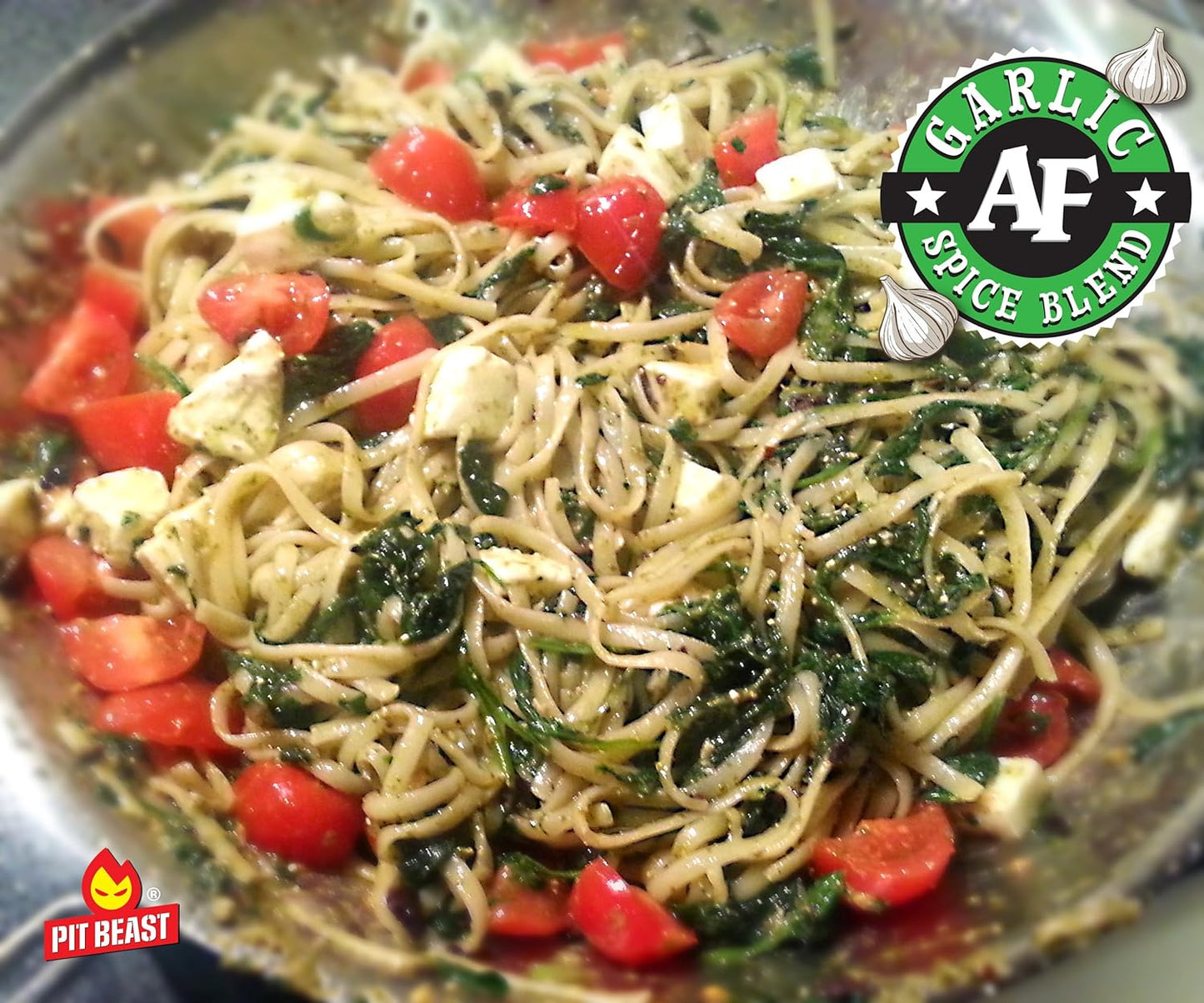 Pit Beast Garlic AF - Garlic, Salt, and Pepper BBQ Rub Seasoning | ALL PURPOSE EXTREME GARLIC FLAVOR SPICE BLEND | Chicken, Pasta, Veggies, Dips, Bread, Beef, Pork | 14Oz.