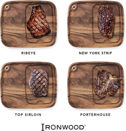Western K Branding Iron for Steak, Buns, Wood & Leather | Includes Pine Gift Box & Wood Steak Plate