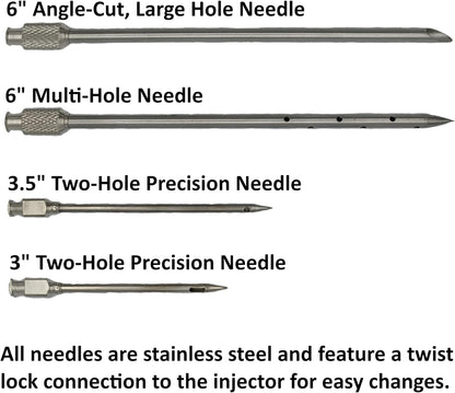 BBQ Smoker Grill Professional Meat Injector Syringe Kit for Smoking with Case, Heat Resistant Non Slip Gloves and Silicone Mop Brush for Turkey Marinade Injection