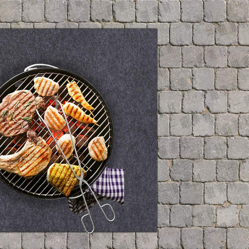 Gas Grill Mat,Bbq Grilling Gear for Gas/Absorbent Grill Pad Lightweight Washable Floor Mat to Protect Decks and Patios from Grease Splatter,Against Damage and Oil Stains(36”×47“)