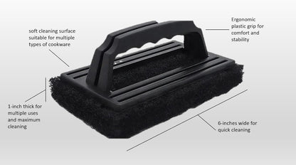 Large Multi-Use Black Grill Scrubber Brush (2-Pack)