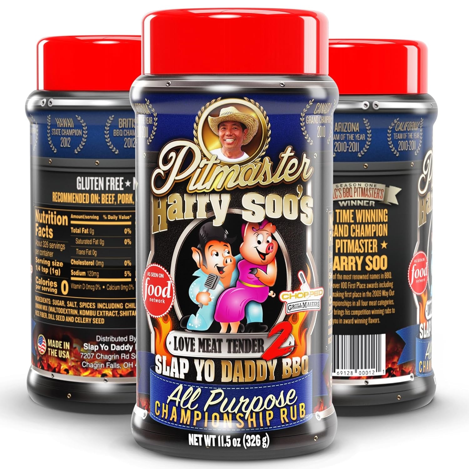 Slap Yo Daddy BBQ Rub Seasonings Love Meat Tender - Spices and Seasonings for Smoking Pork, Rib, Brisket - All Purpose Championship BBQ Seasoning from Harry Soo - No MSG, Gluten Free