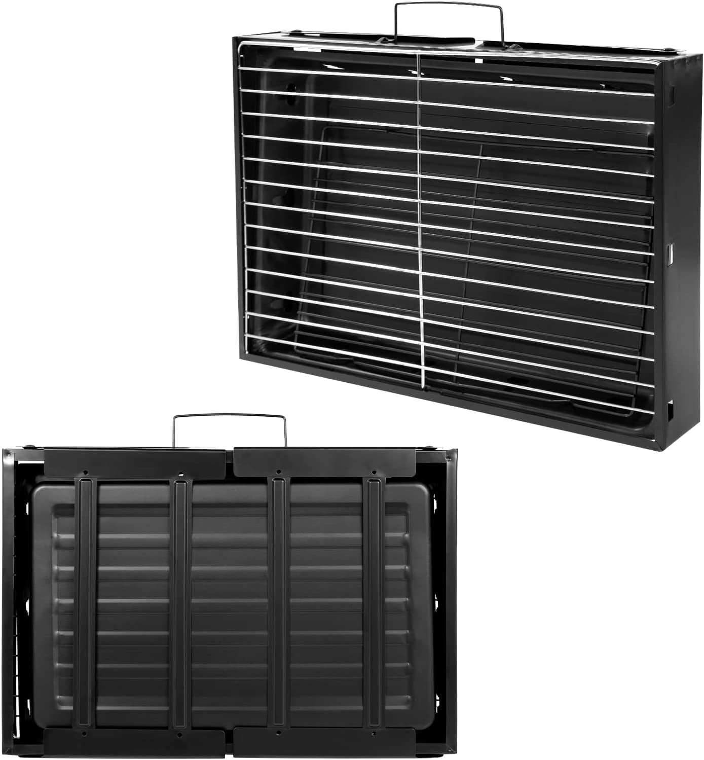 Uten Charcoal Grill, BBQ Grill Folding Portable Lightweight Smoker Grill, Barbecue Grill Small Desk Tabletop Outdoor Grill for Camping Picnics Garden Beach Party 17''X11.6''X 2.6''