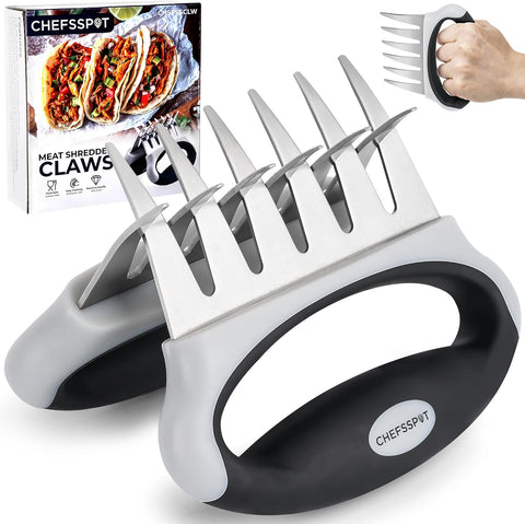 Image of Meat Shredder Claws with Ultra-Sharp Blades for Shredding Meat, Lift, Handle, and Cut - CHEFSSPOT Chicken Shredder Turkey Lifters - Heat Resistant Grill Accessories -BBQ Grilling Gifts for Men & Women