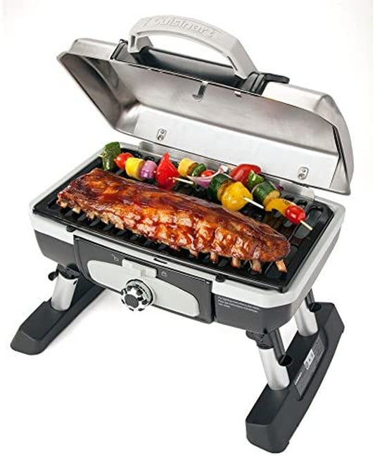 CGG-180TS Petit Gourmet Portable Tabletop Gas Grill, Stainless Steel