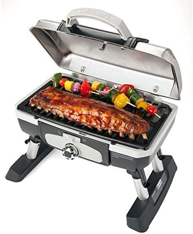 Image of CGG-180TS Petit Gourmet Portable Tabletop Gas Grill, Stainless Steel
