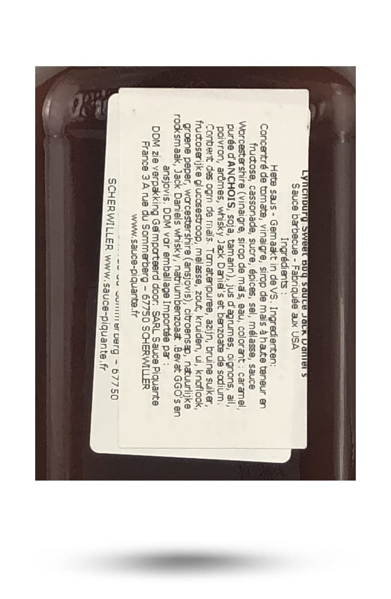 Historic Lynchburg Tennessee Whiskey Sweet and Mild Barbecue Sauce 86 Poof, Gluten Free, No MSG, Flavored with Jack Daniel Whiskey