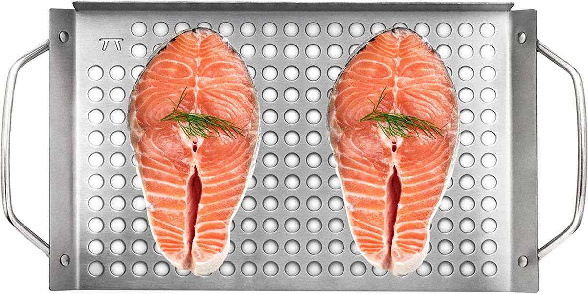 76630 Stainless Steel Grill Topper Grid, Set of 2, 11"X7" and 11"X17"