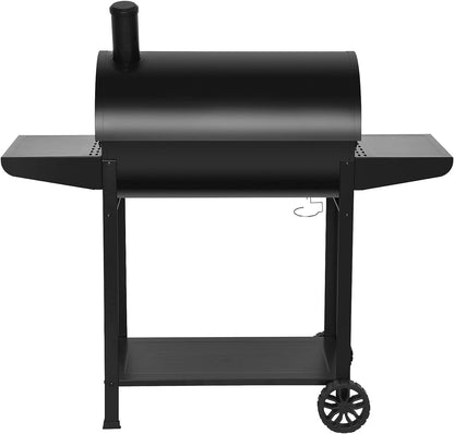 CC1830T 30-Inch Barrel Charcoal Grill with Front Storage Basket, Outdoor Backyard BBQ Party Cooking Grill with 627 Sq. In. Cooking Area, Black