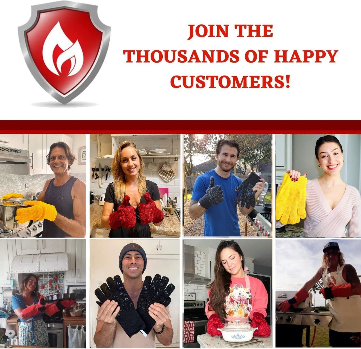 – Oven Gloves 932°F Extreme Heat & Cut Resistant Oven Mitts with Fingers for BBQ, Cooking, Grilling, Baking – Accessory for Smoker, Cast Iron, Fire Pit, Camping, Fireplace and More